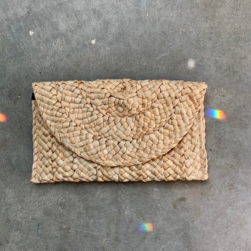 Straw Envelope Clutch Handbag